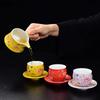 1PCS 70ML Ceramic Enamel Color Tea Cup Chinese Creative Palace Cup Handmade Master Single Cup Tea Bowl