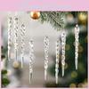 Decor Christmas Tree Snowflake Hangings Ornaments Set Ice Sculpture Pendant