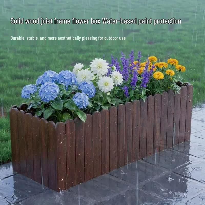 HANDUNYOU Outdoor Anti-Corrosion Solid Wood Planter Box