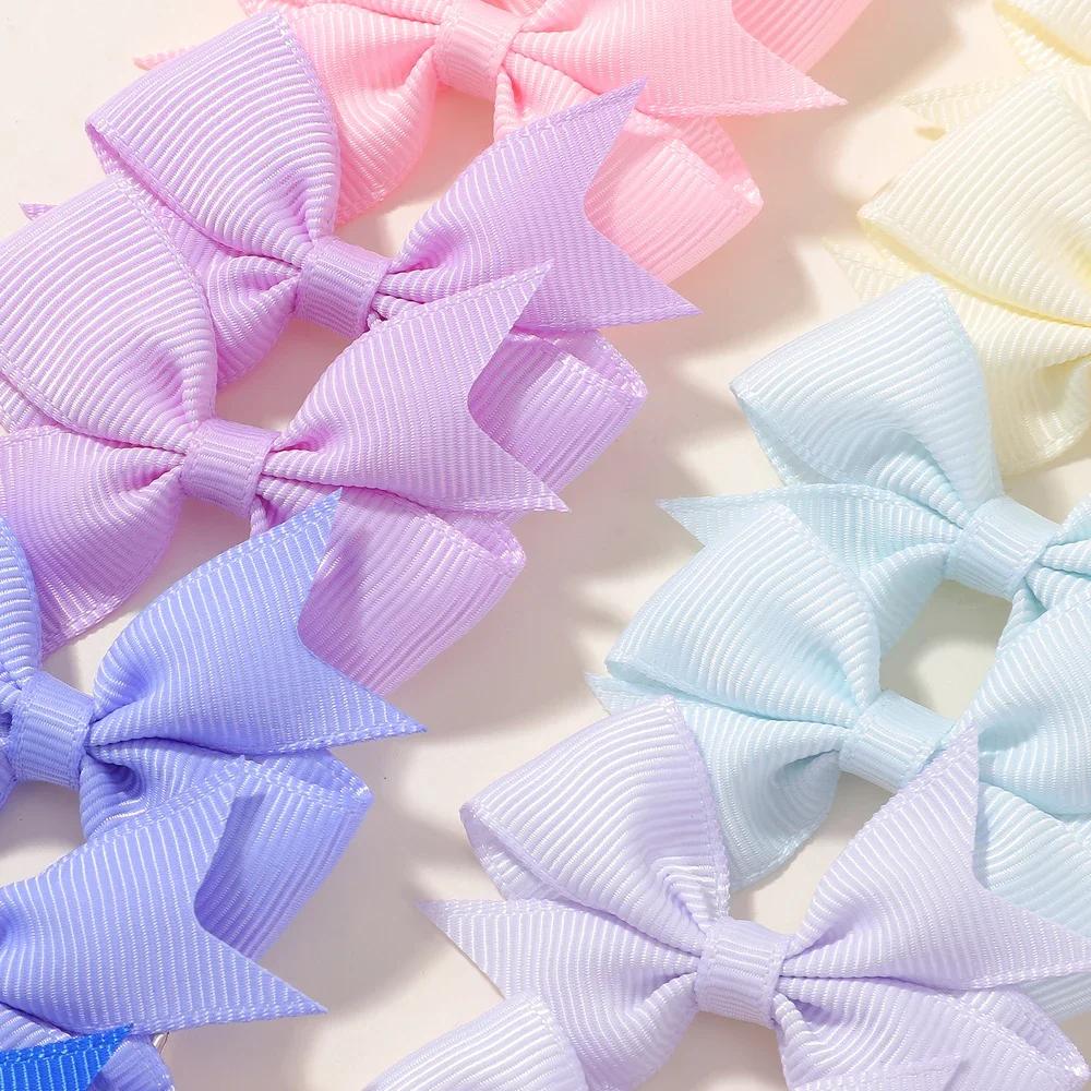 RAINBOW BOWS 40/20Pcs 2.3'' Classical Ribbon Bowknot Hair Clips for Girls Handmade Bows Hairgripes Hair Accessories