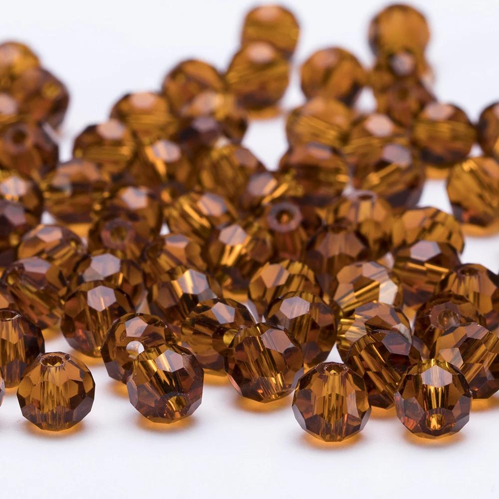 3 4 6 8mm AB color Round Crystal Beads Faceted Transparent Glass Bead Loose Spacer Bead for Jewerly Making DIY Bracelet Necklace