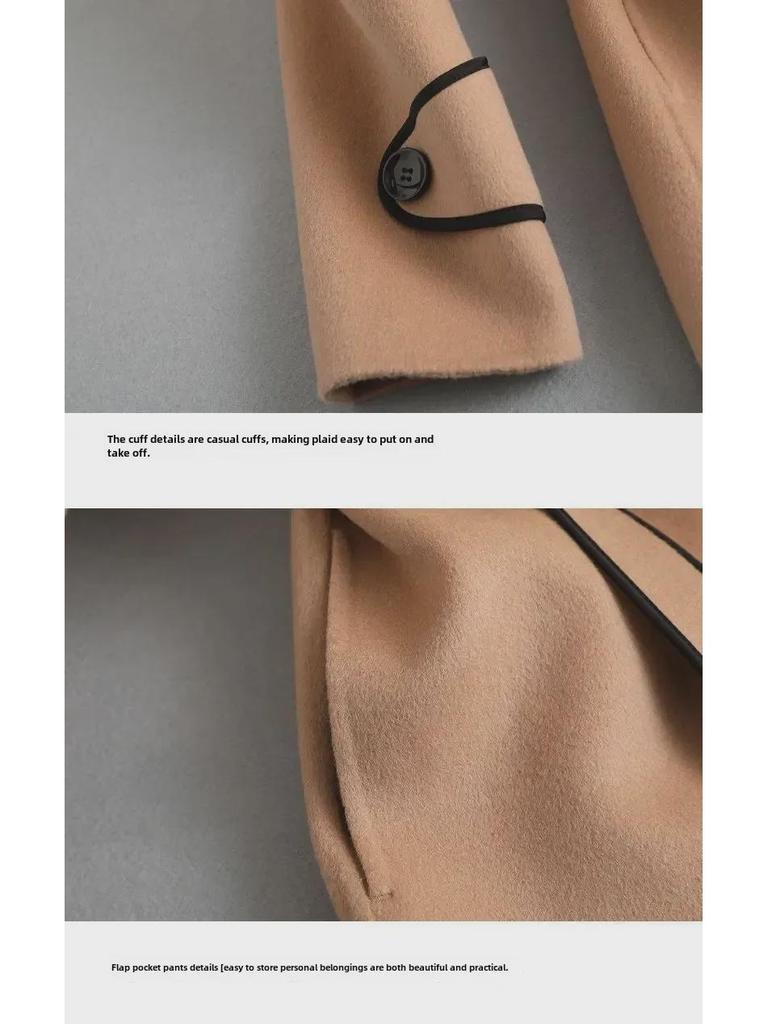 2024 Χειμώνας Γυναικείο Υψηλής Ποιότητας Κορεατικό Παλτό από Διπλής Όψης Μαλλί - Μεσαίου προς Μακρύ Στυλ