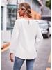 2024 Autumn Women's Solid Color Jacquard Long-Sleeve T-Shirt Europe and America