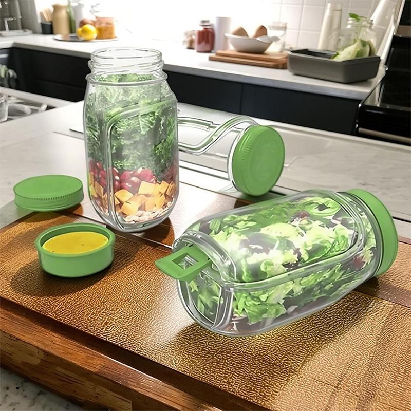 Breakfast Fruit Storage Box Leakproof Interval Salad Box Crisper Container Salad Jars Salad Pod Reusable Plastic Keep Fresh