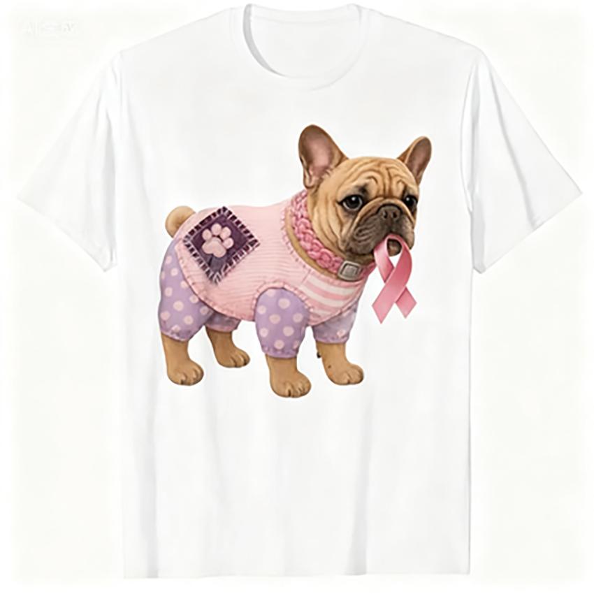 Pink Ribbon Breast Cancer Pattern Felt Art T-Shirt In October We Wear Pink Breast Cancer Awareness Tees