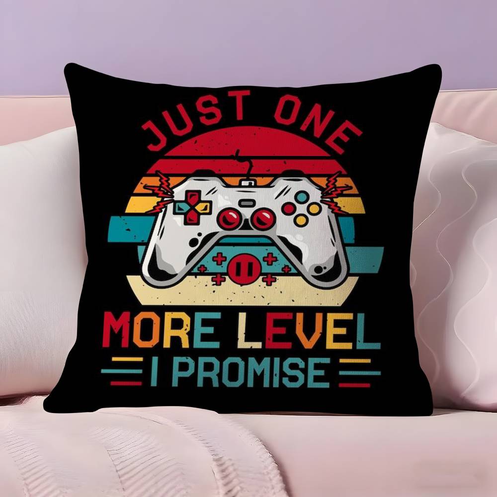 Colorful Graffiti Game Gamepad Pillow Case  Ultra Soft Skin Friendly Fabric Cloud Like Comfort & Concealed Zipper