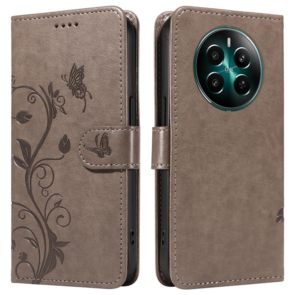 For Realme Narzo 70 5G/Narzo 70 Pro 5G/P1 5G/12 4G/12+ 5G PU Leather Cases Flower Pattern Wallet Stand Phone Cover with Strap