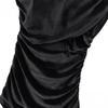 European and American Women's Clothing New Sexy Pleated Slim Hip Wrap Black Sexy Velvet Dress