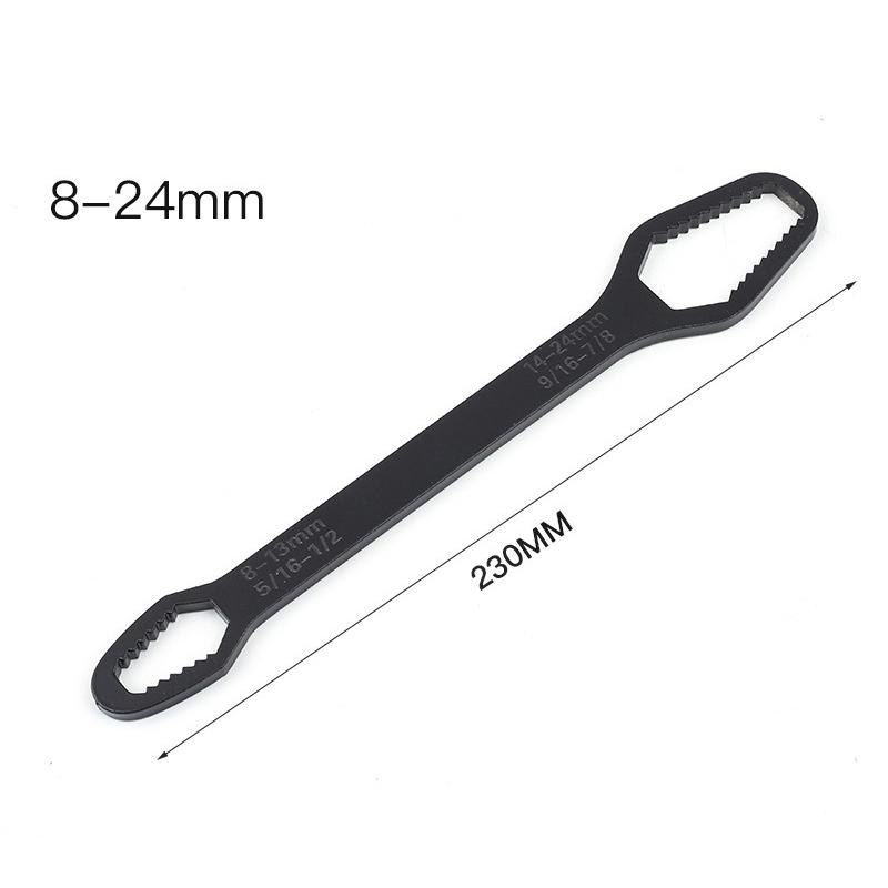 1pc Universal Double Ended Wrench, Self-Tightening 3-17mm Screw Nuts Repair Wrench, Double-Headed Ratchet Spanner, Adjustable