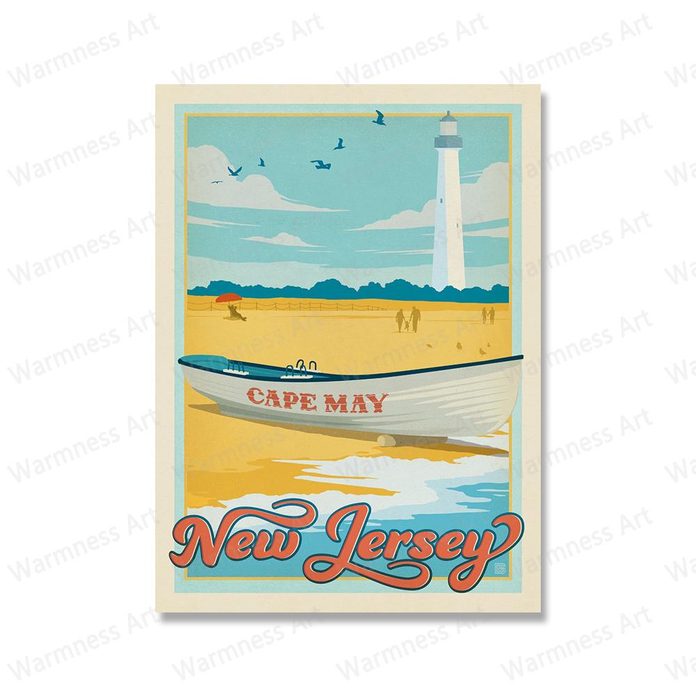 Lighthouse Sea Wave Landscape Canvas Posters Wall Art Print England Outer Banks Saint Simons Island Painting Pictures Home Decor