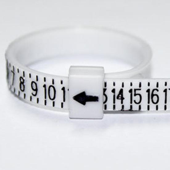 Plastic Ring Size Ruler Gauge Jewelry Finger Circle Surrounding Measuring Tool
