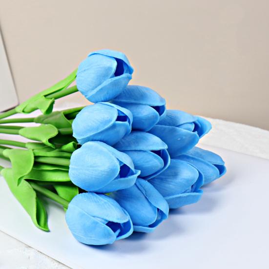 10Pcs Artificial Tulip Flower Home Office Party Realistic Fake Flower Branch Table Centerpiece Decoration Mother's Day Valentine's Day Easter Gift