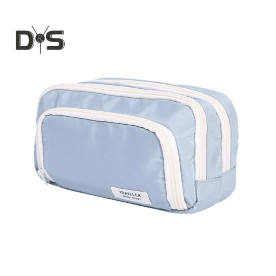 

Пенал с 3 отделениями, большой вместимостью, застежка-молния, контейнер для ручек, маркеров, ластиков, визиток, органайзера синий