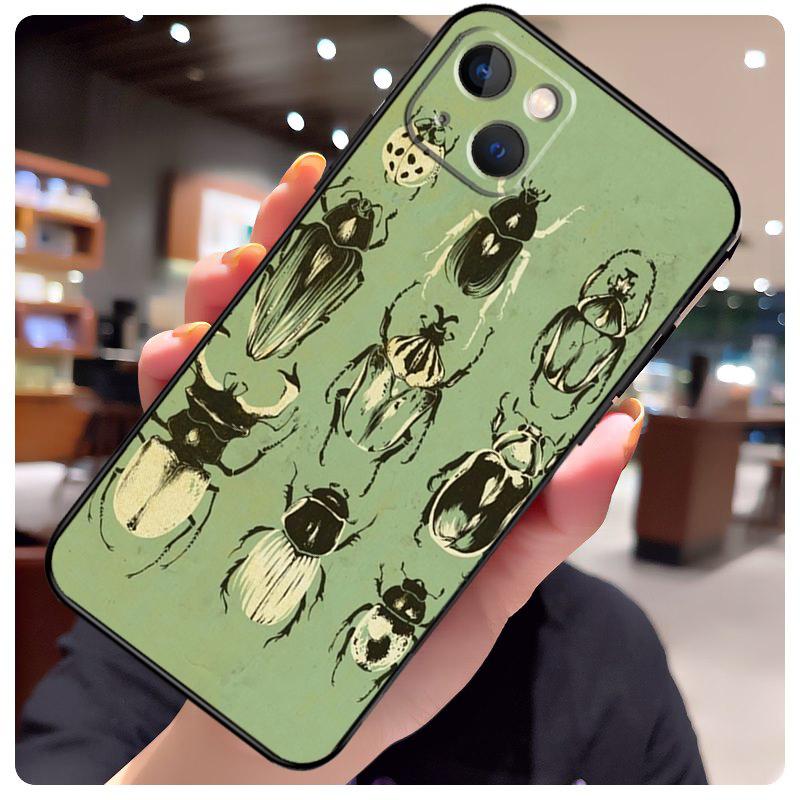 Beetles Insects Case For iPhone 14 Pro Max 16 15 11 12 13 17 Pro Max mini 15 16 Plus 16e 17 Air Phone Cover