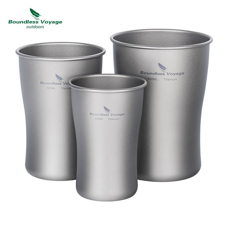 Pure Titanium Camping Mug Portable Single Layer Beer Cup Travel Water Tea Juice Outdoor Hiking Picnic