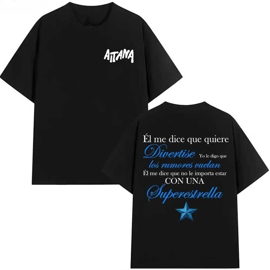 

2026 AITANA Superestrella ALBUM TOUR MERCH T Shirt for Men Women Hiphop Streetwear Oversized Tops Cotton T-Shirt 4XL