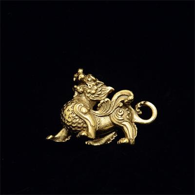 Keychain Pendant Creative Retro Copper Fengshui Statue Animal Key Charm for Home