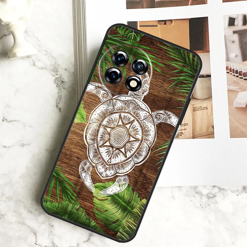 Turtle Wood Pattern Case For OnePlus 12 12R 11 9 10 Pro 10R 9R 8T 10T Nord CE 2 3 Lite 2T CE4 N10 N20 N30 Cover
