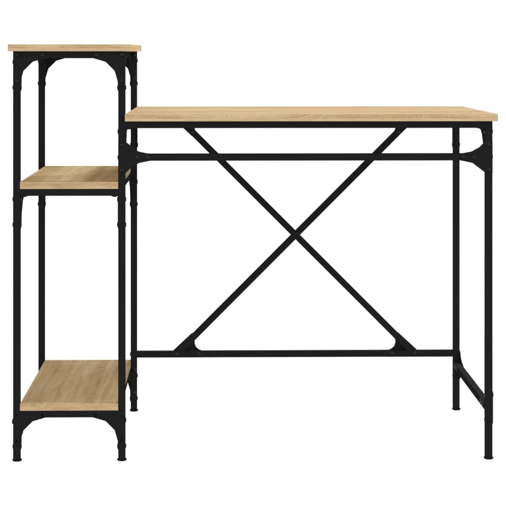 Desk with Shelf Sonoma Oak Finish 105 x 50 x 90 cm Engineered Wood