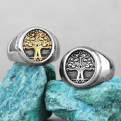 The Tree of Life In Nordic Viking Mythology Stainless Steel Mens Rings For Male Boyfriend Jewelry Creativity Gift