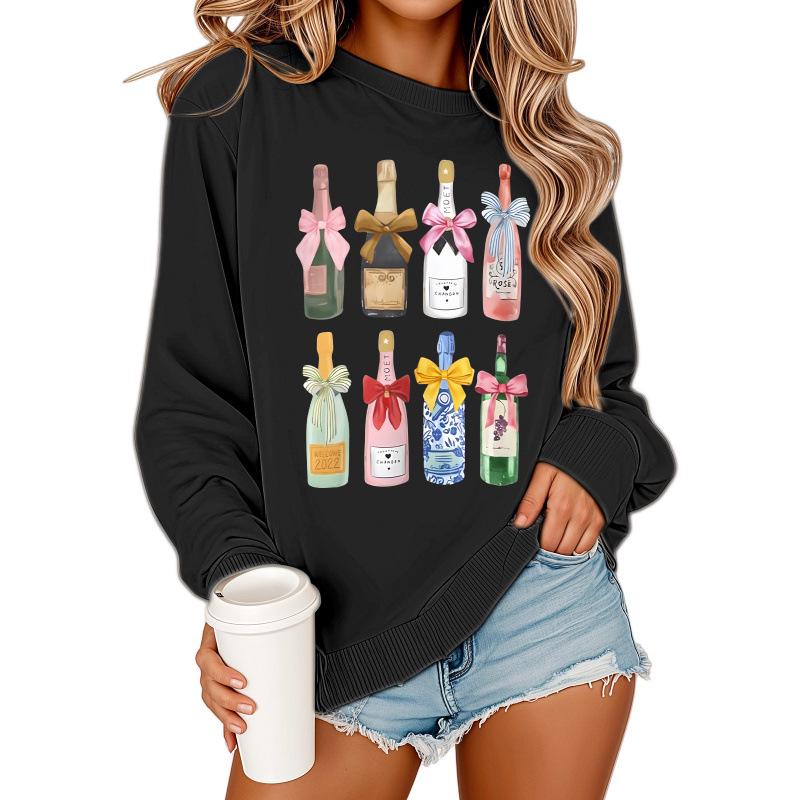 European & American Casual Printed Round Neck Sweatshirt 2025