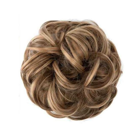 Păr postis pentru coc dezordonat, aspect natural, creț, gros, coc, scrunchies, extensii de păr Ponytail sintetice pentru femei cu elastic