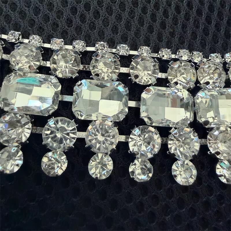 Trendy Rhinestone Exaggerated Fashion Bracelet for Women - Stage Accessories