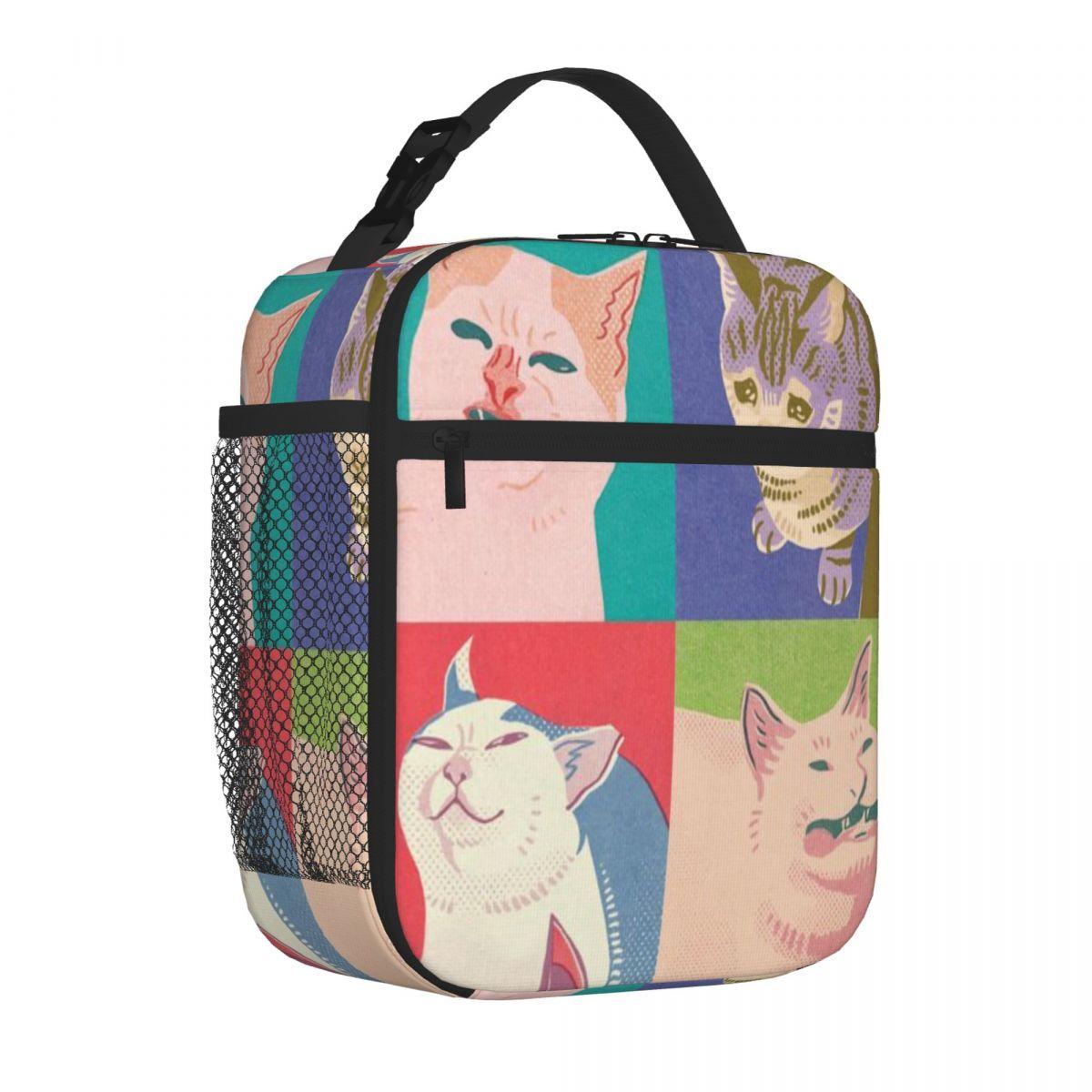 Bestselling Four Meme Cats Of The Apocalypse Large Capacity Thermal Lunch Bag Homeschool Dining Meal Prep Bag One Size