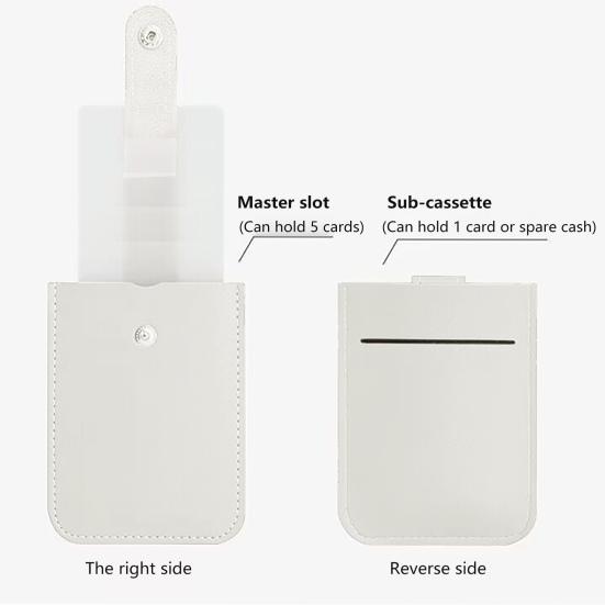 Faux Leather Card Holder Large Capacity Pull-out 6 Slots Solid Color Button Slim Minimalist Portable Business Card Bank Card Driver