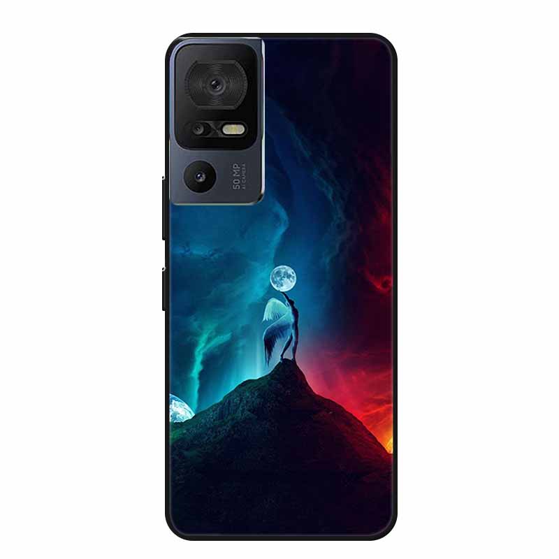 Für TCL 40 SE Handyhülle 40SE Hülle Schwarzes Silikon Weiche Rückseite Hülle Für TCL 40 SE Hülle Funda Für TCL40SE Capa 6.75" Schale