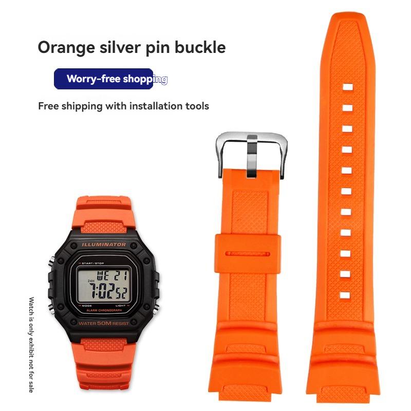 W218H Resin Silicone Band for Casio AE-1200 AE-1100 SGW-300 SGW-400 MRW200 Watch, Replacement Strap Sport Wristband