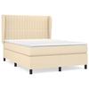 Maison Exclusive - Sommier à lattes de lit avec matelas Crème 140x200 cm Tissu
