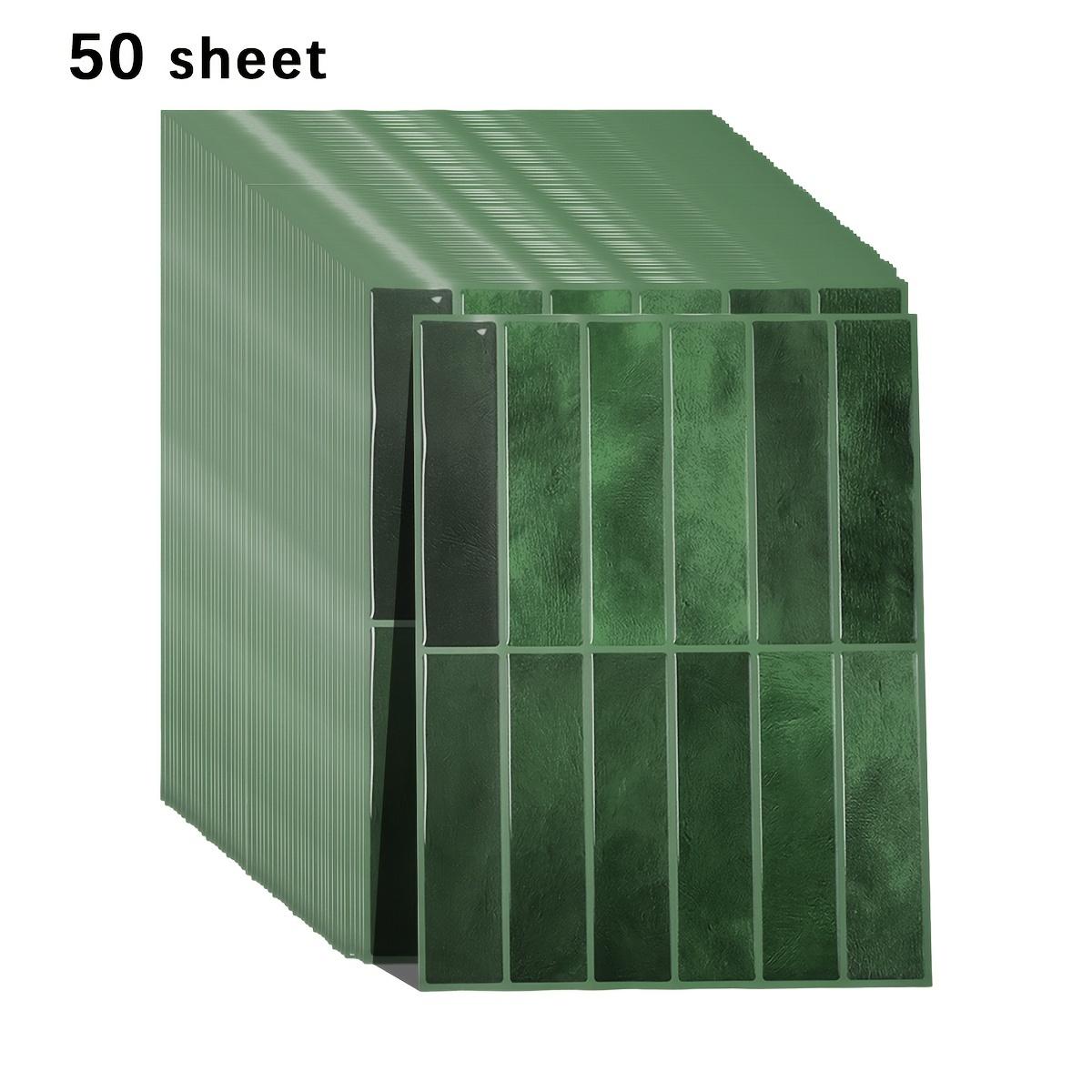 

50 Sheets Peel and Stick Wall Tiles Pvc Vinyl Realistic Marble Wall Tiles Self Adhesive 3d Stickers Waterproof Kitchen Bathroom зелёный