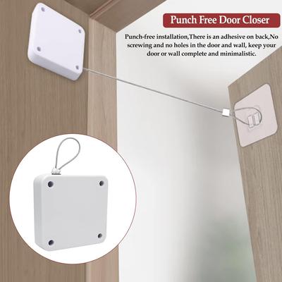 Punch-free Automatic Sensor Door Closer Adjustable Surface Mount Pull Cord Door Closer For Residential Commercial Use