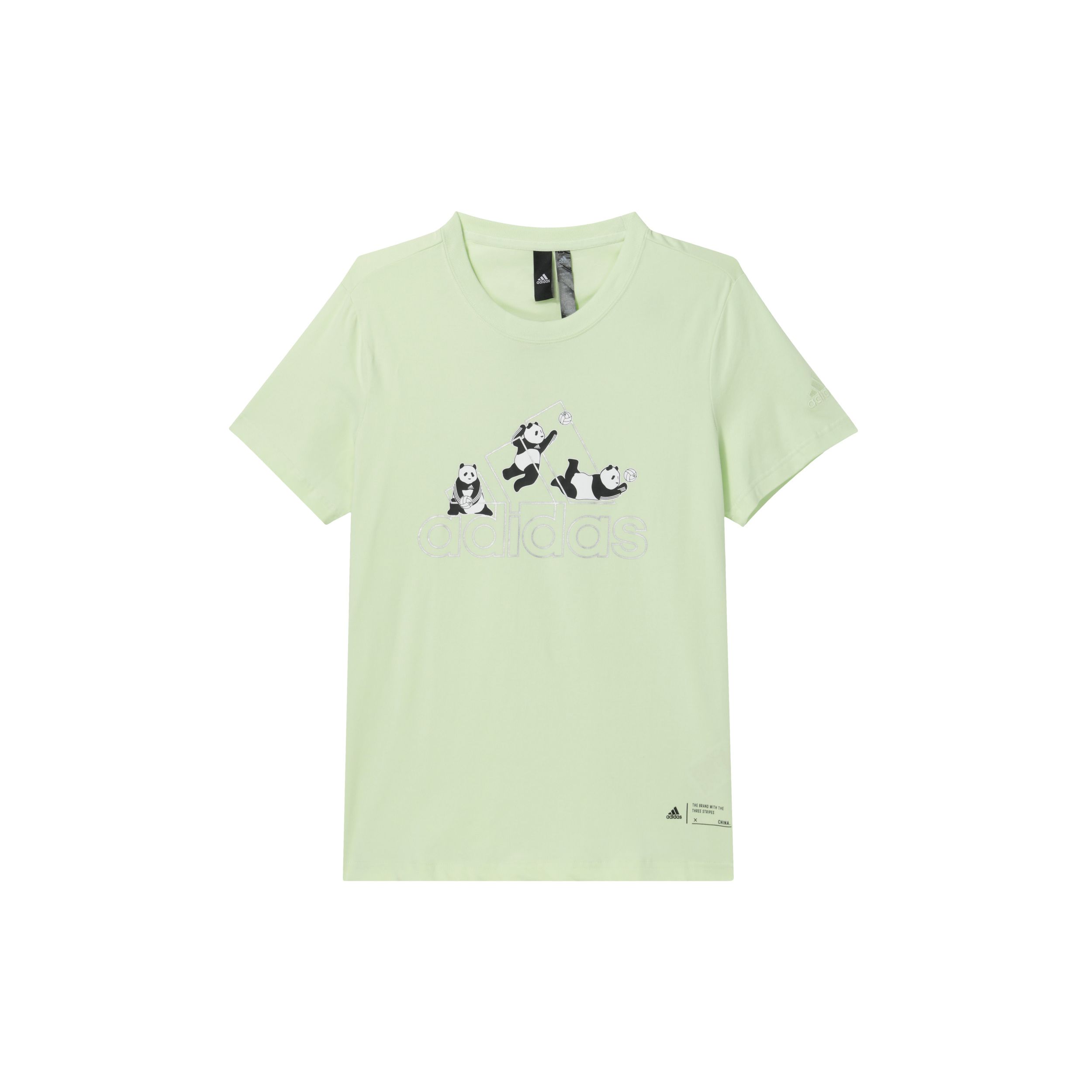 

Adidas Panda Футболка с коротким рукавом с буквенным принтом Женские топы Зеленая HT6902 XL