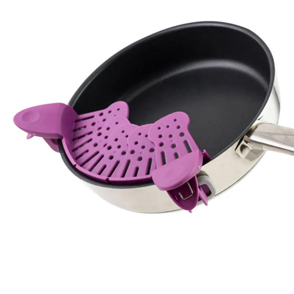 Universal Silicone Clip-on Pan Pot Strainer Anti-spill Pasta Pot Strainer Food Grade Rice Fruit Colander Strainer Kitchen Items