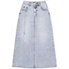 light blue tencel slit midi