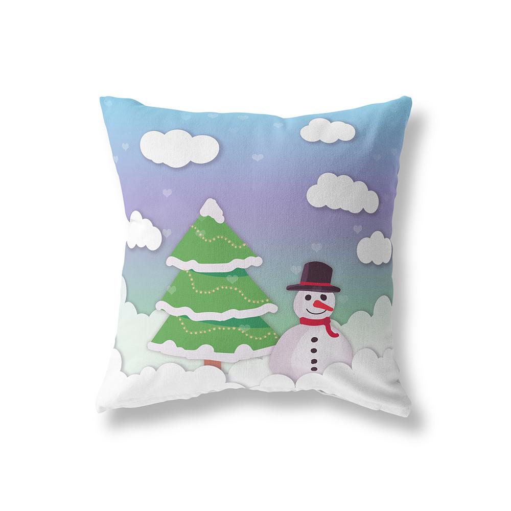 Home Decoration Christmas Theme Printing Pattern Polyester Cushion Cover Home Living Room Sofa Decoration Pillow Pillow Cover