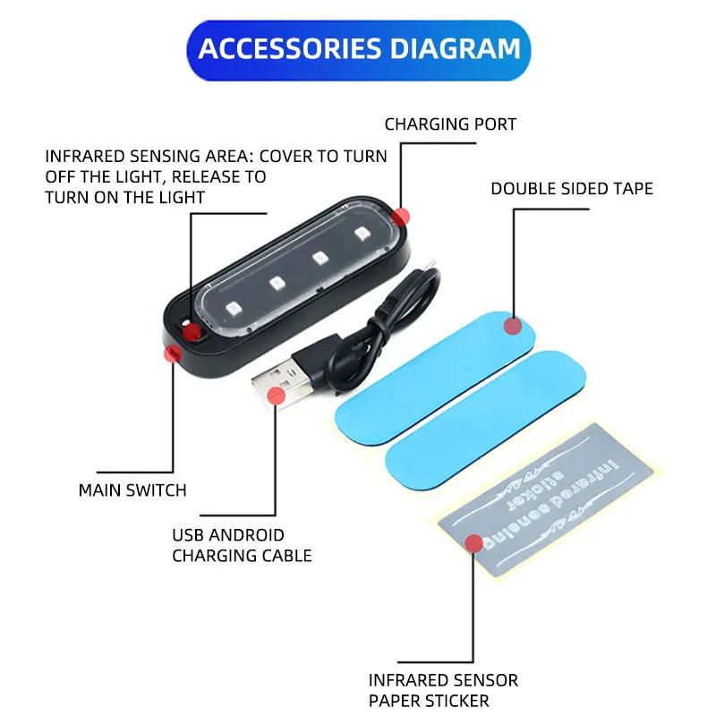 Door Welcome Light/interior Ambient Light Car Door Lighting, Wiring Free Ambient Light Door Opening Warning Sensor Welcome Light