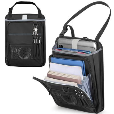 Luxja Car Storage Pocket with File Fits Passenger Seat Car Seat Multiple Black Dividers, 15.6" Laptop, Storage, Storage, Pockets, Water-Repellent,