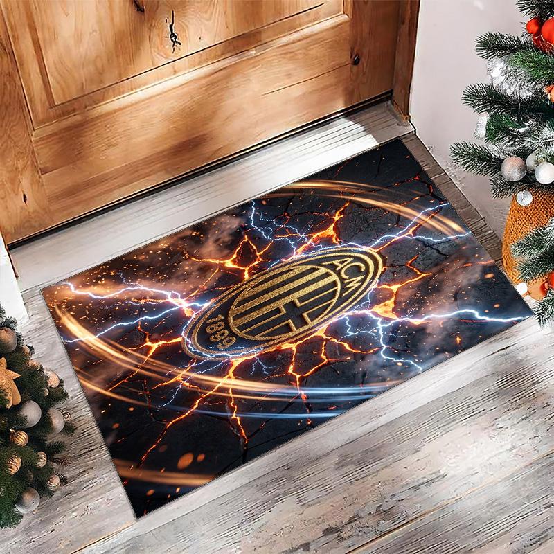 AC Milan Printed Flannel Area Rug Non Slip Soft Polyester Floor Carpet Indoor Decor Mat for Bedroom Living Room Sofa Game Room Home Decoration