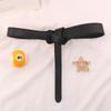 Lychee Pattern Knotted Cowhide Belt: Versatile, Fashionable Waist-Cincher for Women's Coats, Windbreakers, and Dresses.