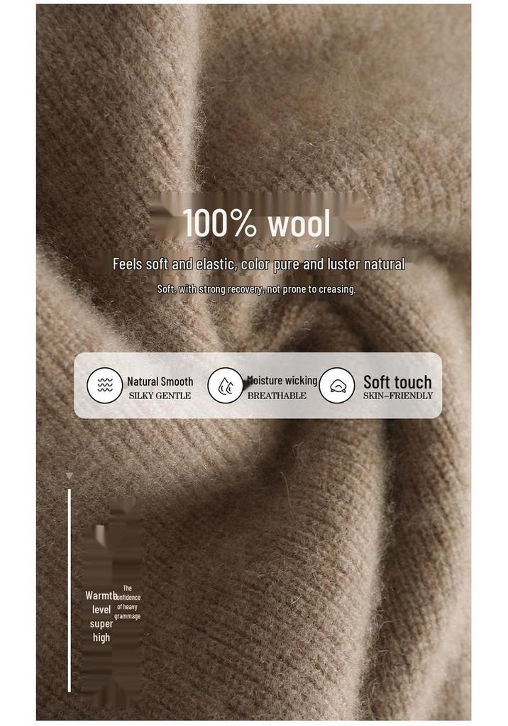 Korean Style V-Neck Wool Sweater: Women's Loose-Fit Autumn/Winter Cashmere Pullover