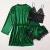 Satin Silk Pajamas Women Nightdress Lingerie Robes Underwear Sleepwear Sexy