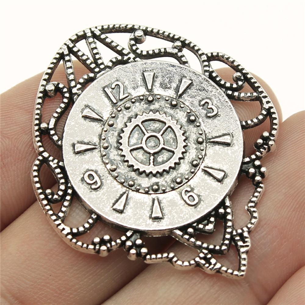 5pcs Charms Gear Steampunk Antique Silver Color Big Gear Steampunk Charms Pendant Jewelry Steampunk Gear Charms