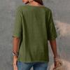 New Women's Cotton And Linen Button,down Casual Top