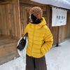 Women's Hooded Quilted Down Jacket 50% White Duck Down Loose Warm Short Zip‑Up Winter Outerwear Coat