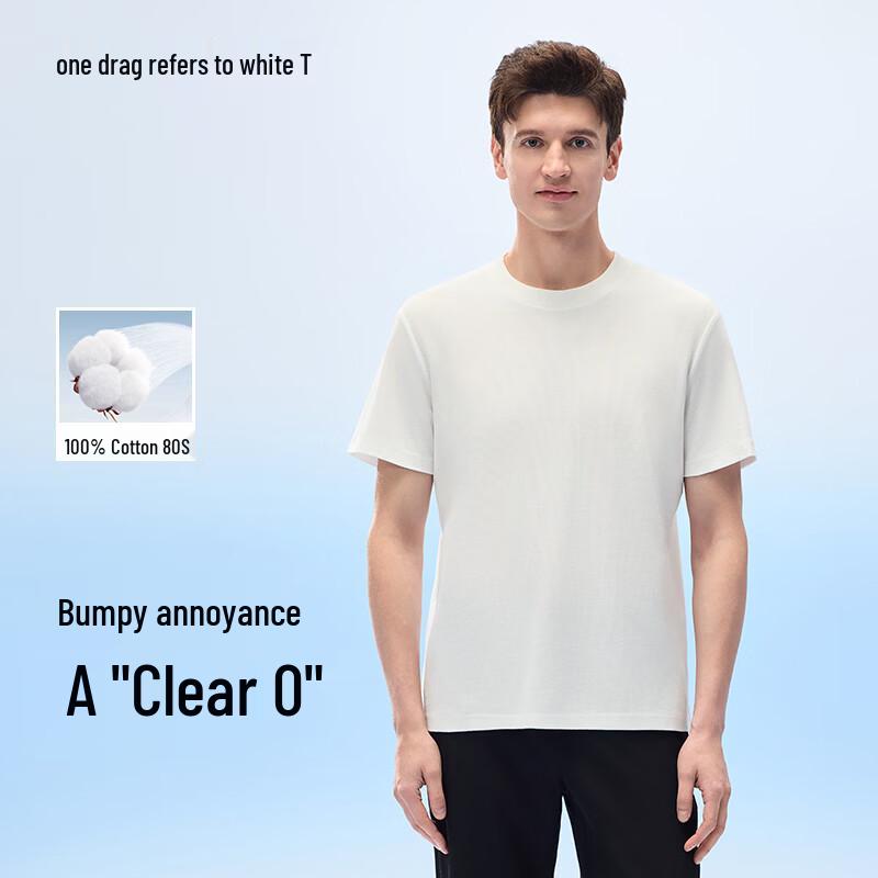 Men s 80-Count Anti-Chafe Cotton Short Sleeve T-Shirt L/175