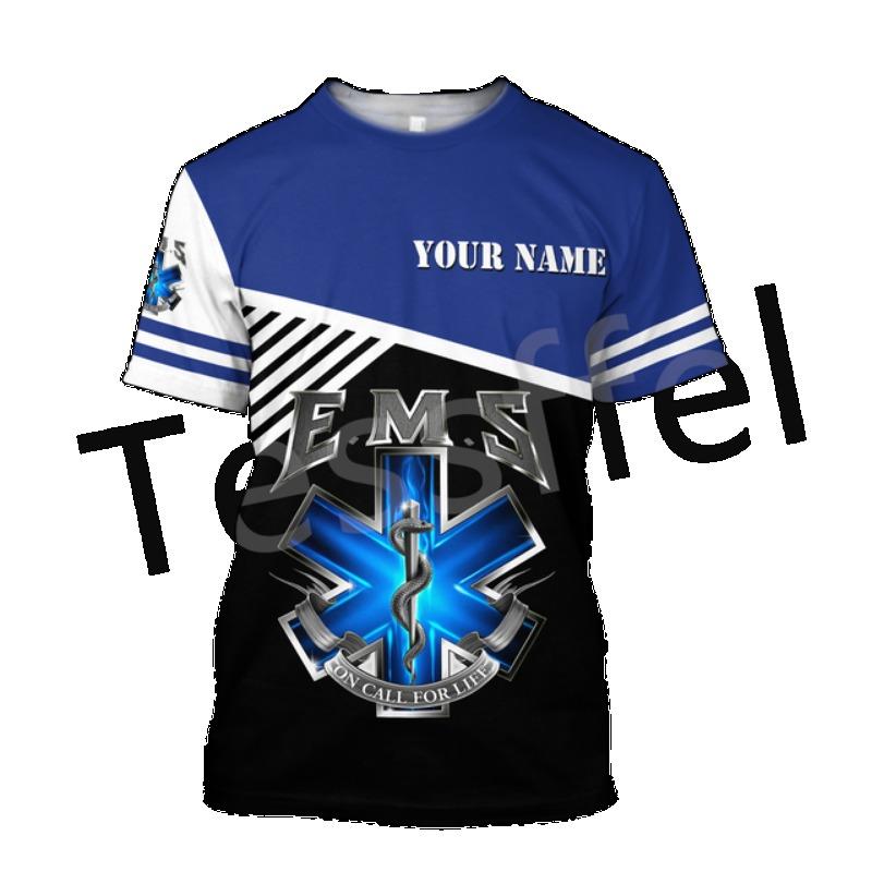 

Tessffel Emergency Medical Service Technician EMT EMS Paramedic Hero New Fashion Unisex Casual 3DPrint Футболки з короткими рукавами s-3 S