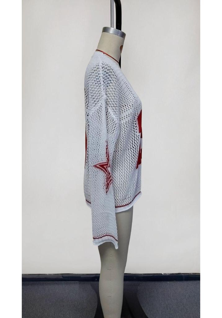 Manga 2025 Digital Print V-neck Knit Sweater: New Fashion Casual Streetwear